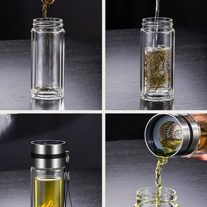 Bouteille infuseur à thé en verre