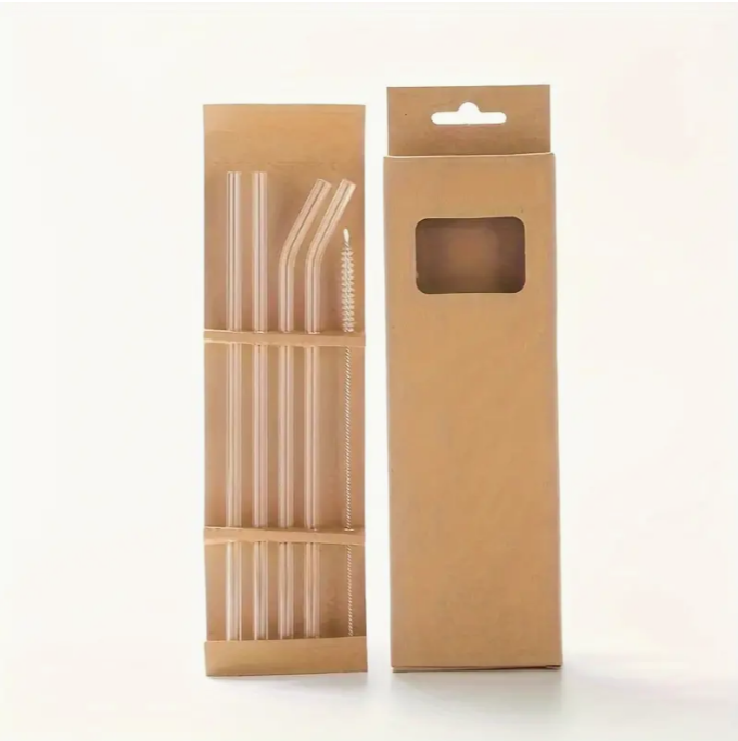 Ensemble de pailles en verre