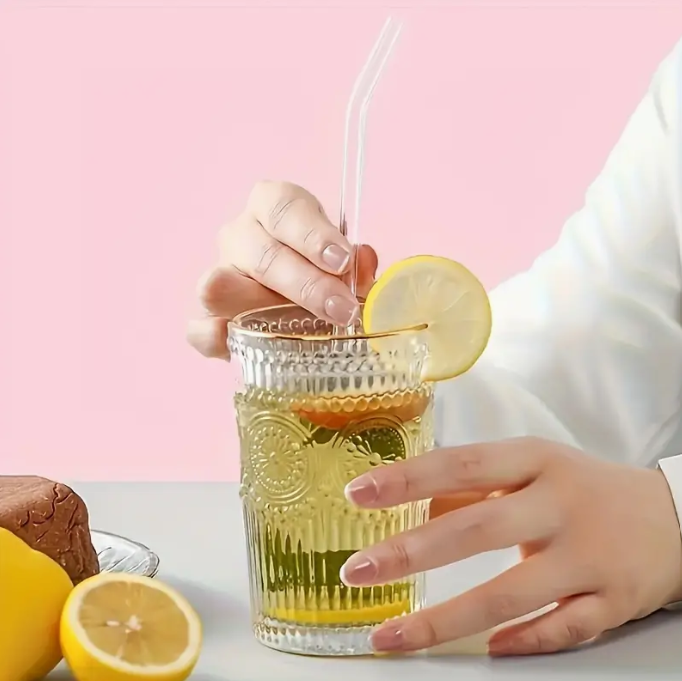 Ensemble de pailles en verre
