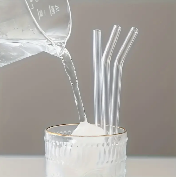 Ensemble de pailles en verre
